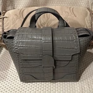 COPY - SENREVE Mini Maestra Croc Embossed Storm Silver